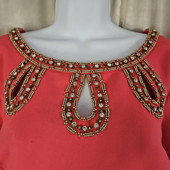 Lilly Pulitzer pink beaded key hole shift dress Womens 10 - Picture 4 of 10